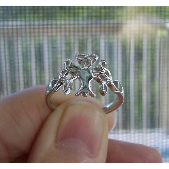 925 STERLING SILVER Celtic Endless Knot Tree Of Life Ring - Picture 6 of 14